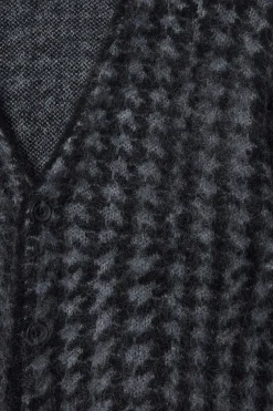 Discount COS HOUNDSTOOTH MOHAIR-BLEND CARDIGAN BLACK / HOUNDSTOOTH