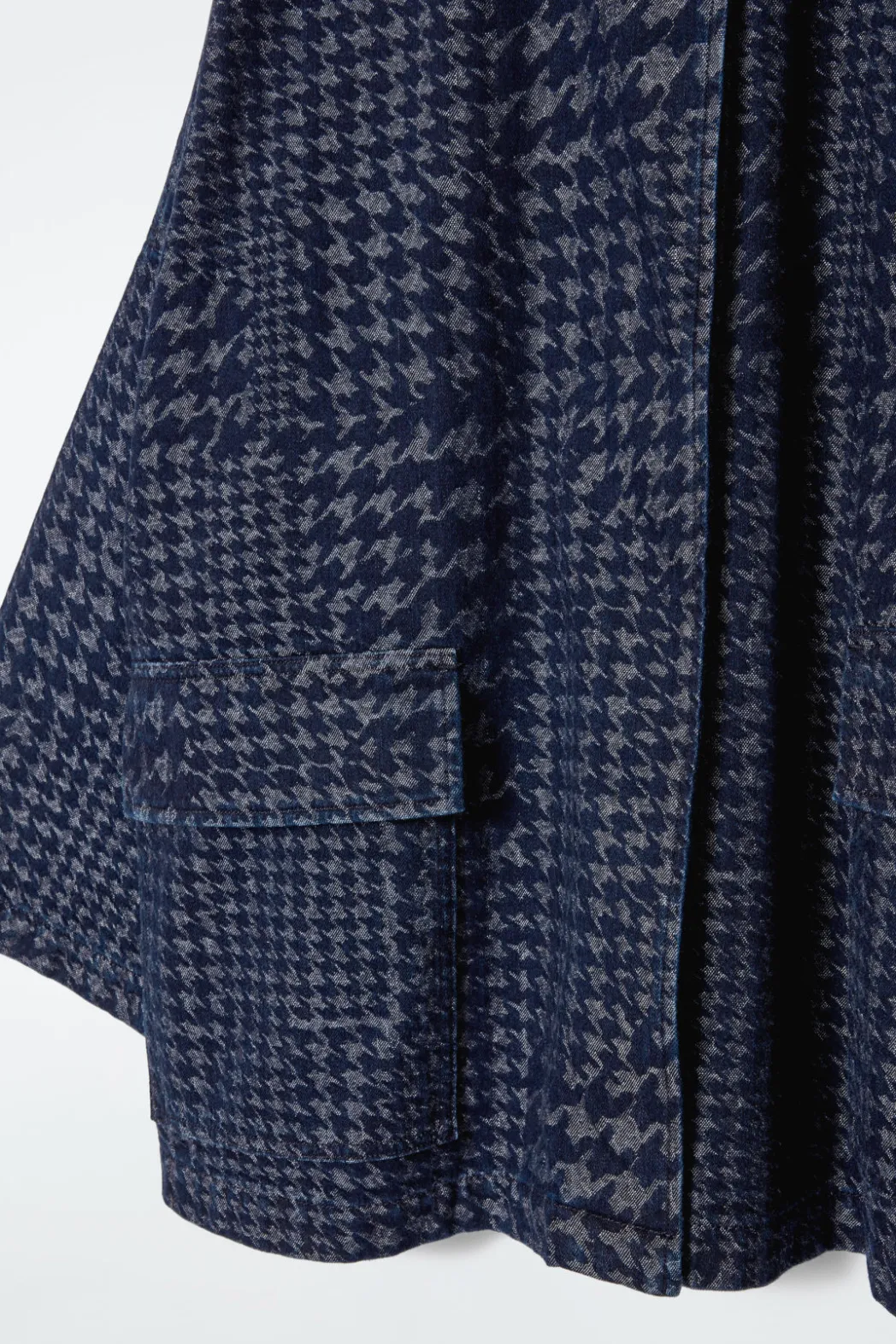 Hot COS HOUNDSTOOTH-JACQUARD DENIM JACKET BLUE