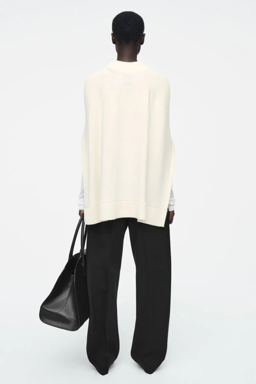 Hot COS HYBRID WOOL CAPE SWEATER IVORY