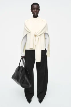 Hot COS HYBRID WOOL CAPE SWEATER IVORY