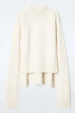 Hot COS HYBRID WOOL CAPE SWEATER IVORY