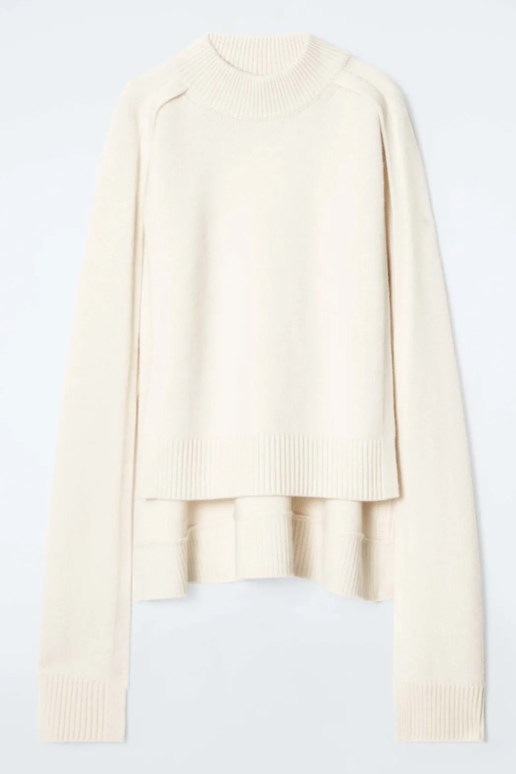 Hot COS HYBRID WOOL CAPE SWEATER IVORY
