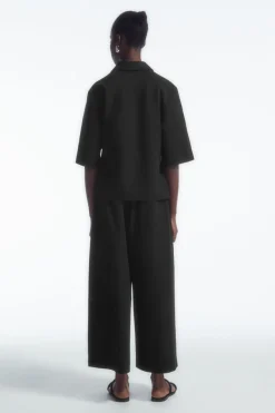 Discount COS JERSEY POLO SHIRT BLACK