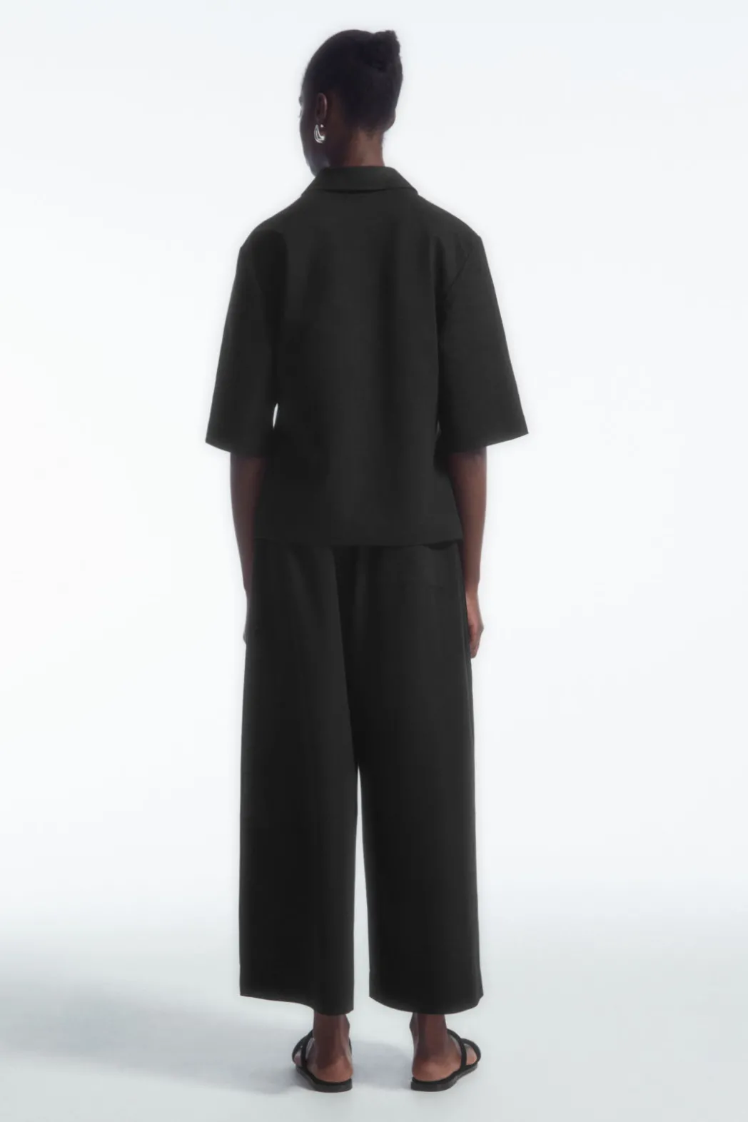 Discount COS JERSEY POLO SHIRT BLACK