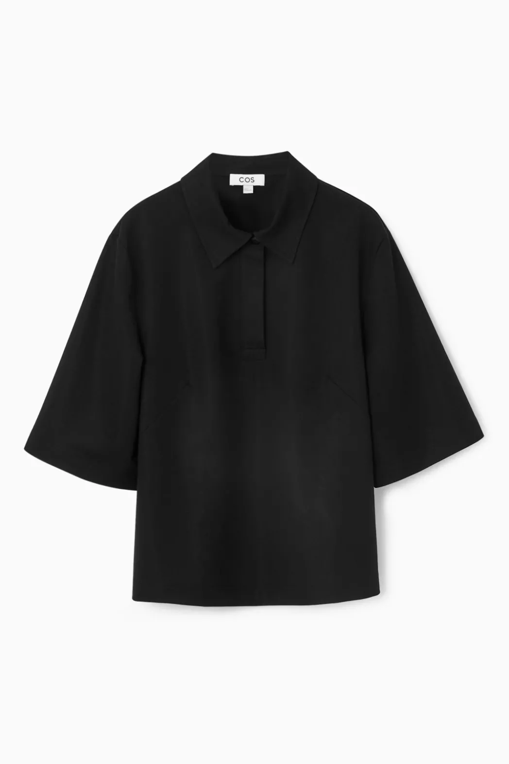 Discount COS JERSEY POLO SHIRT BLACK
