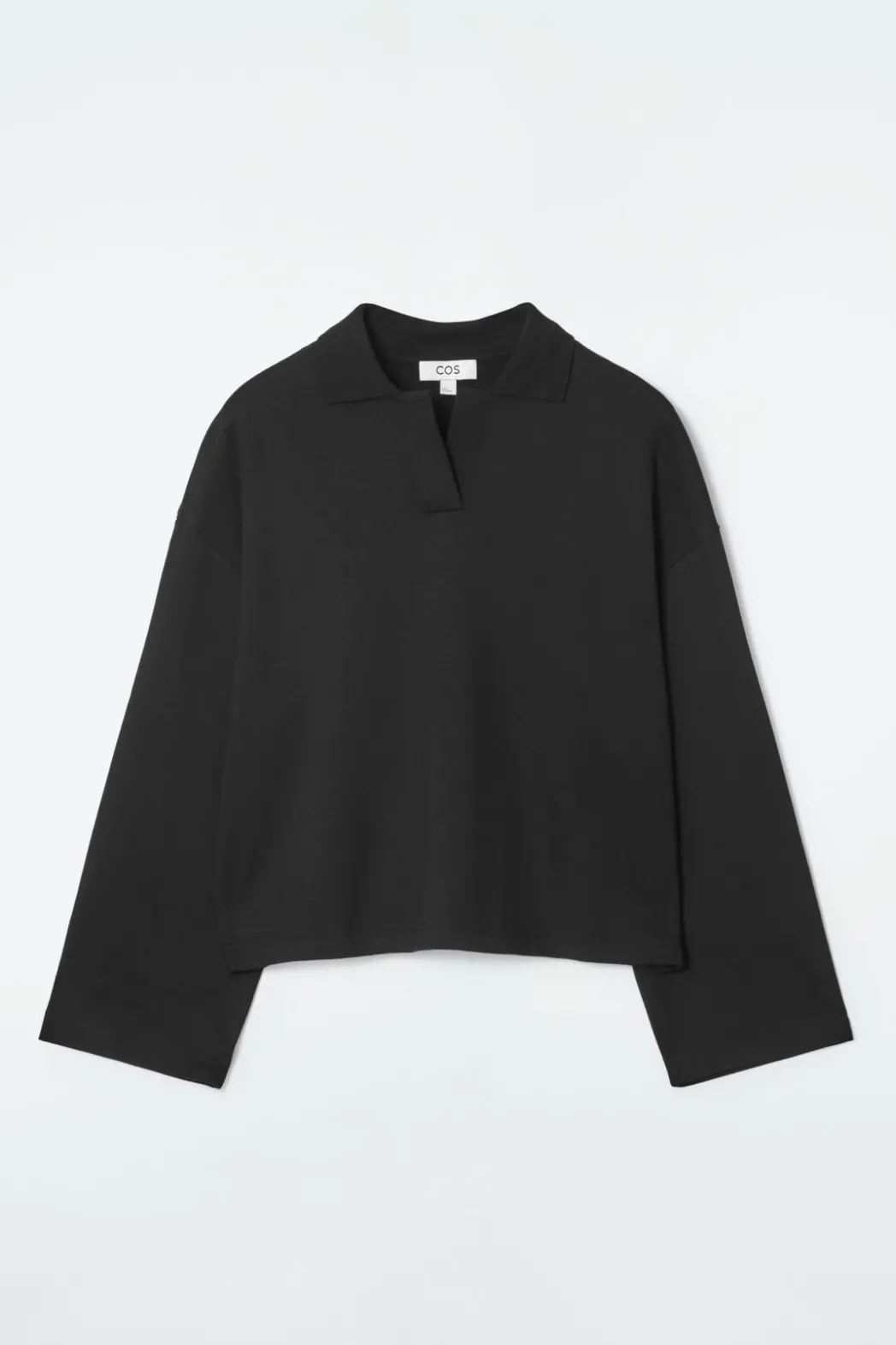 Outlet COS JERSEY RUGBY SHIRT BLACK