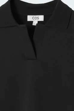 Outlet COS JERSEY RUGBY SHIRT BLACK