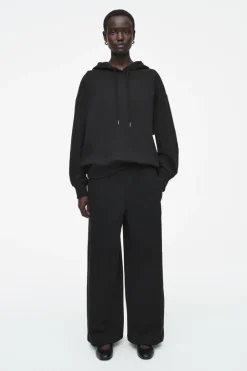 Best COS JERSEY WIDE-LEG JOGGERS BLACK