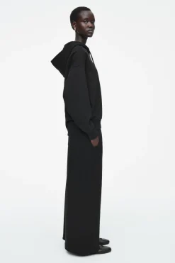 Best COS JERSEY WIDE-LEG JOGGERS BLACK