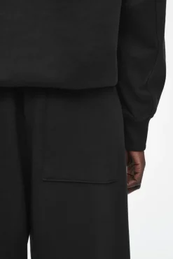 Best COS JERSEY WIDE-LEG JOGGERS BLACK