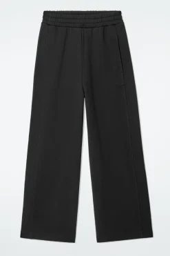 Best COS JERSEY WIDE-LEG JOGGERS BLACK
