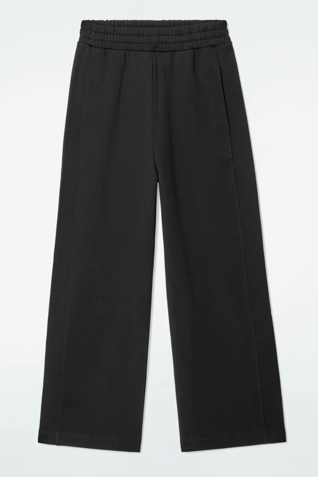 Best COS JERSEY WIDE-LEG JOGGERS BLACK