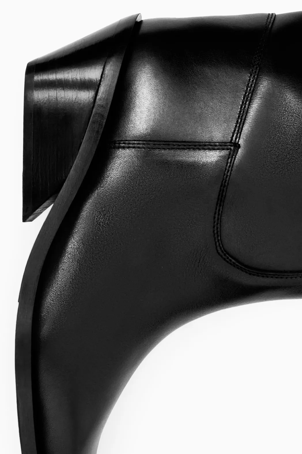 Online COS KNEE-HIGH LEATHER COWBOY BOOTS BLACK