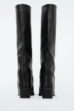 Online COS KNEE-HIGH LEATHER COWBOY BOOTS BLACK