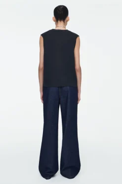 COS KNITTED CASHMERE-BLEND TANK NAVY