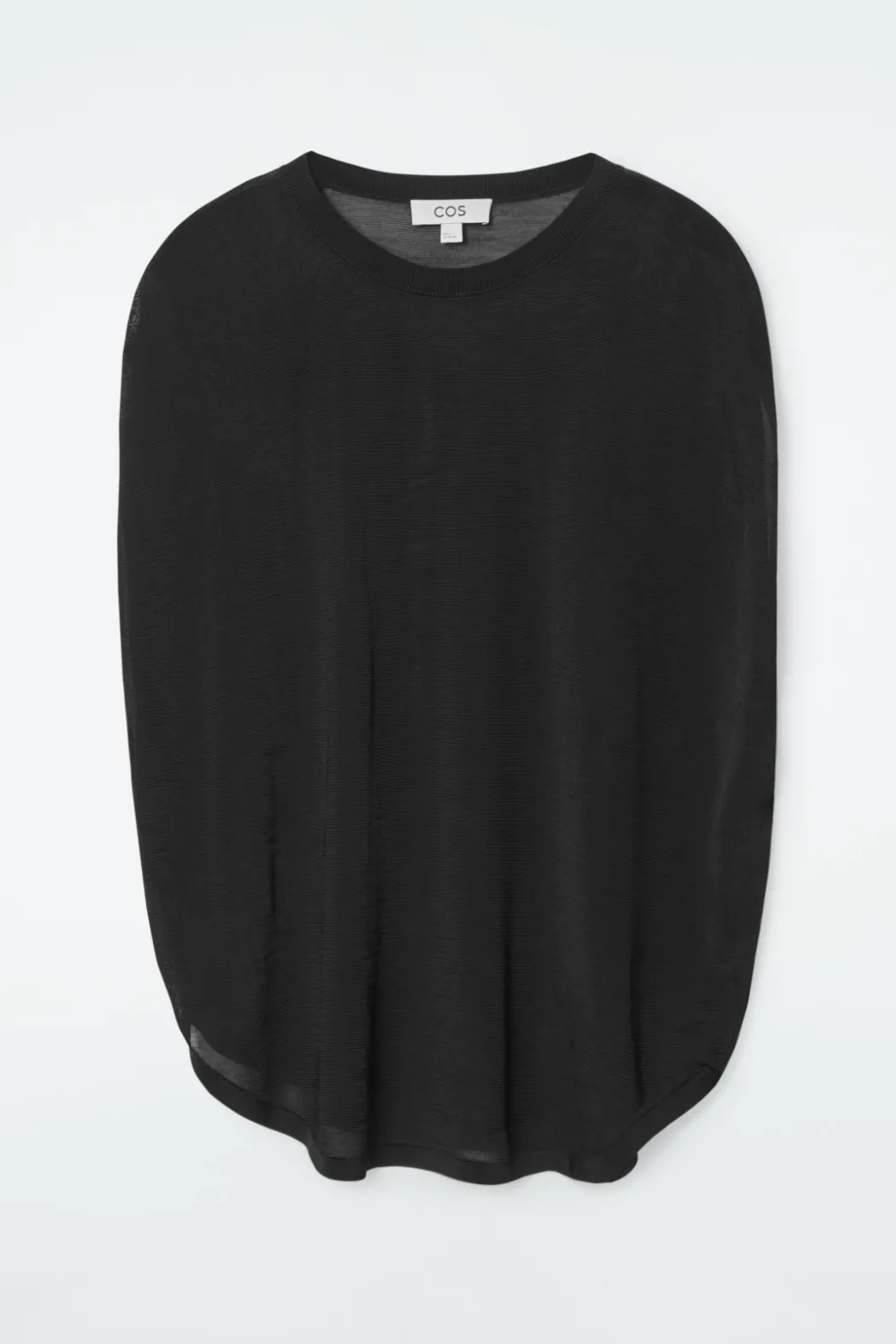 Sale COS KNITTED CIRCLE-CUT T-SHIRT BLACK