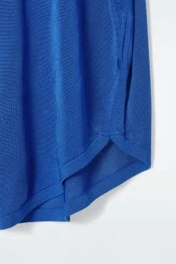 Best COS KNITTED CIRCLE-CUT T-SHIRT BLUE