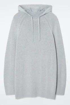 Sale COS KNITTED LINEN-BLEND HOODIE DUSTY BLUE