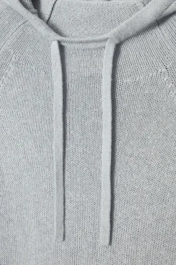 Sale COS KNITTED LINEN-BLEND HOODIE DUSTY BLUE