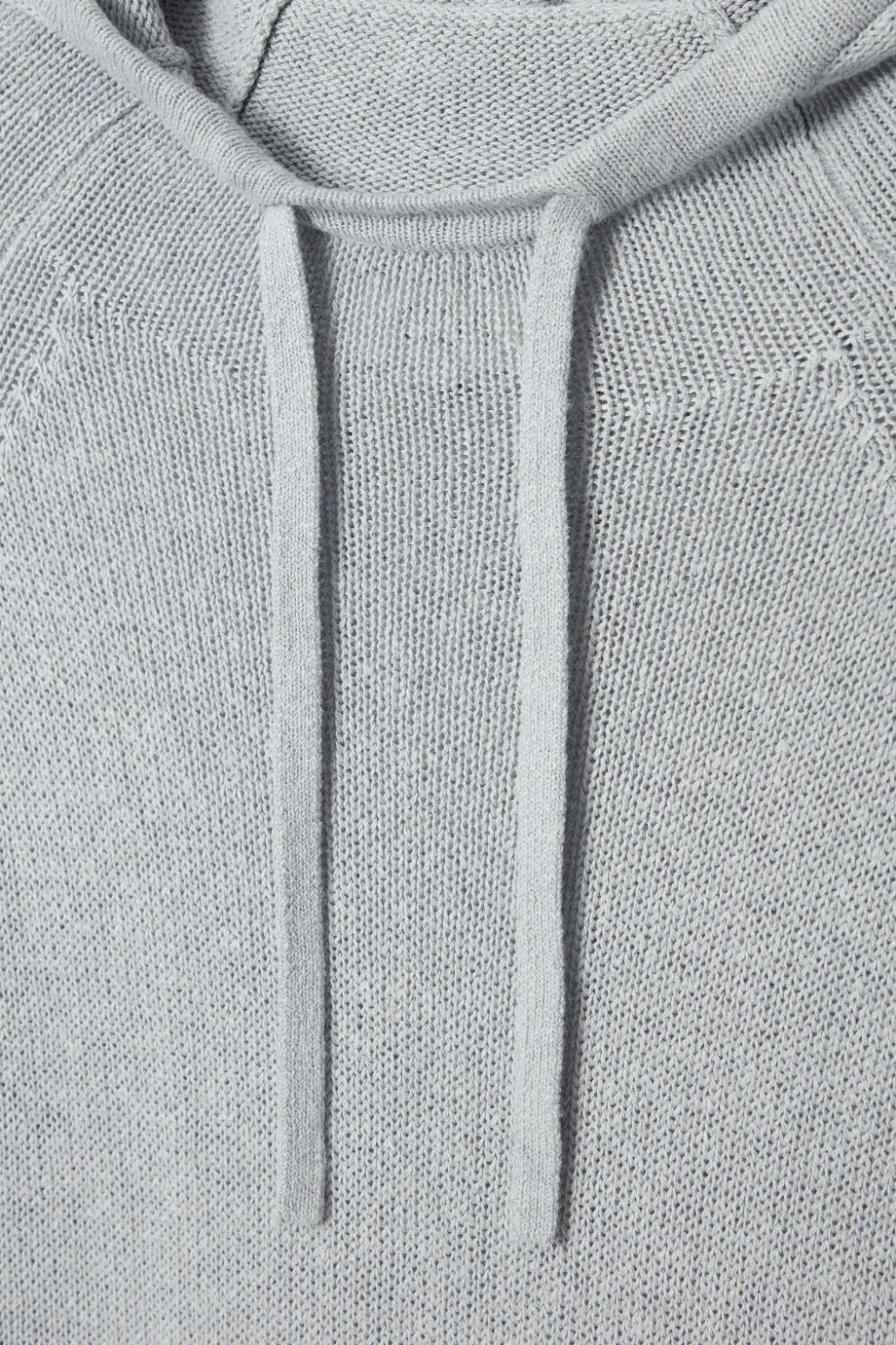 Sale COS KNITTED LINEN-BLEND HOODIE DUSTY BLUE