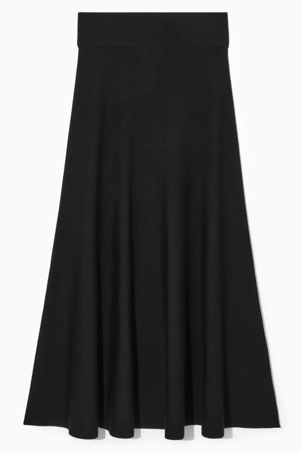 Sale COS KNITTED MIDI SKIRT BLACK