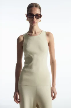 New COS KNITTED TANK TOP BEIGE