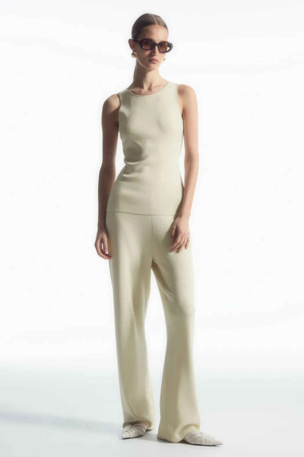 New COS KNITTED TANK TOP BEIGE