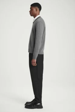 New COS KNITTED WOOL BOMBER JACKET GRAY