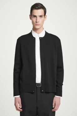Hot COS KNITTED WOOL BOMBER JACKET BLACK