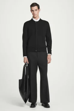 Hot COS KNITTED WOOL BOMBER JACKET BLACK