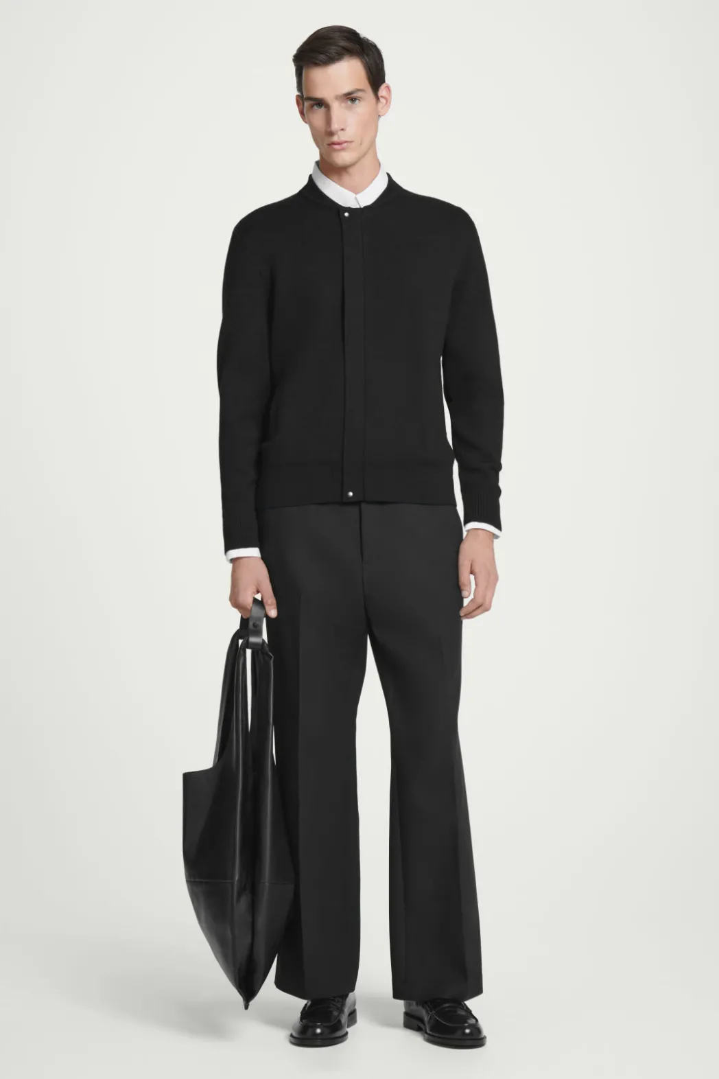 Hot COS KNITTED WOOL BOMBER JACKET BLACK
