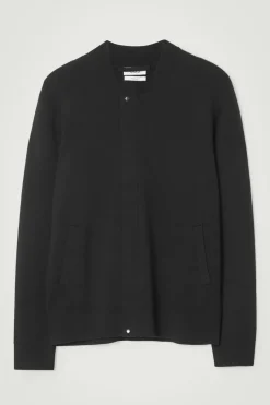 Hot COS KNITTED WOOL BOMBER JACKET BLACK