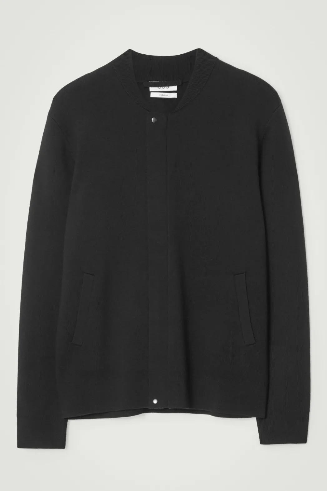 Hot COS KNITTED WOOL BOMBER JACKET BLACK