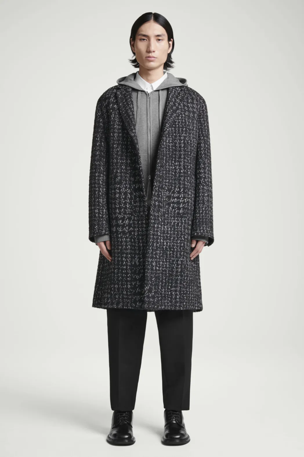 Clearance COS KNITTED ZIP-UP HOODIE GRAY MÉLANGE