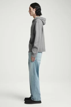 Clearance COS KNITTED ZIP-UP HOODIE GRAY MÉLANGE