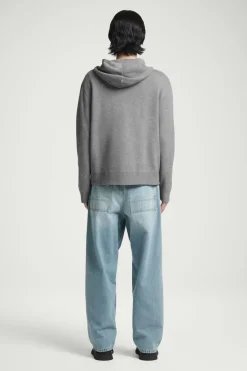 Clearance COS KNITTED ZIP-UP HOODIE GRAY MÉLANGE