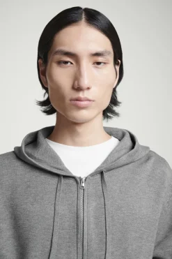 Clearance COS KNITTED ZIP-UP HOODIE GRAY MÉLANGE