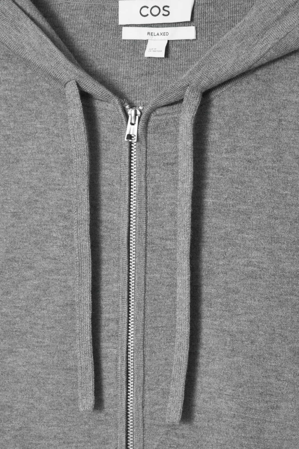 Clearance COS KNITTED ZIP-UP HOODIE GRAY MÉLANGE