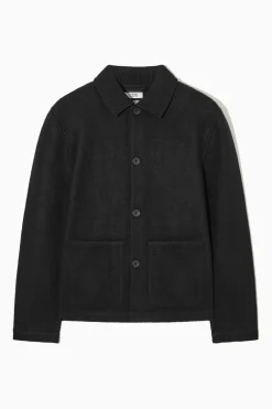 Best COS KNITTED-COLLAR WORKWEAR JACKET BLACK