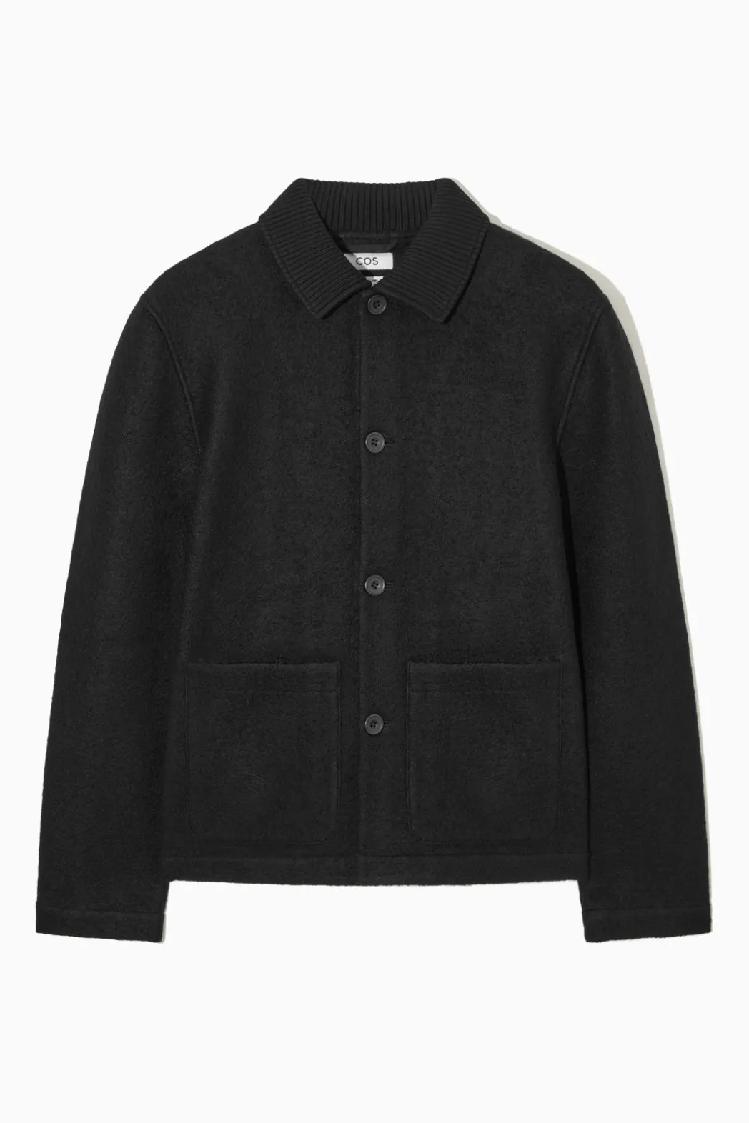 Best COS KNITTED-COLLAR WORKWEAR JACKET BLACK
