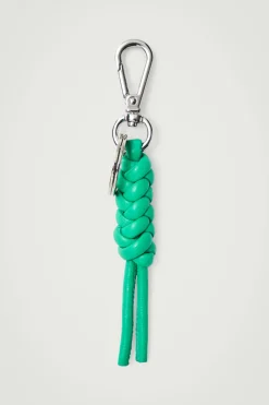Clearance COS KNOTTED LEATHER KEYRING GREEN