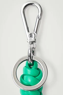 Clearance COS KNOTTED LEATHER KEYRING GREEN