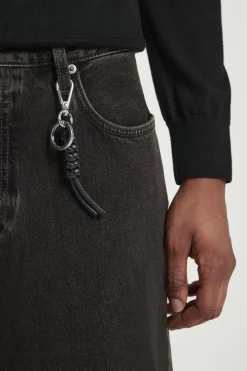 Outlet COS KNOTTED LEATHER KEYRING BLACK