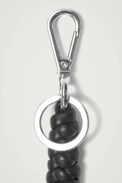 Outlet COS KNOTTED LEATHER KEYRING BLACK