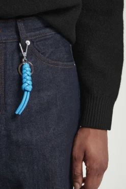 Best COS KNOTTED LEATHER KEYRING BLUE