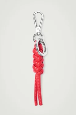 Outlet COS KNOTTED LEATHER KEYRING RED