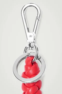 Outlet COS KNOTTED LEATHER KEYRING RED