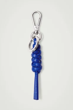 Sale COS KNOTTED LEATHER KEYRING COBALT BLUE