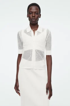 Best COS LACE-STITCH SHORT-SLEEVED CARDIGAN IVORY