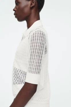 Best COS LACE-STITCH SHORT-SLEEVED CARDIGAN IVORY